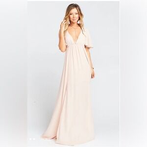 Anthropologie Show Me Your Mumu Faye Maxi Gown Show Me The Ring Crisp XS NEW
